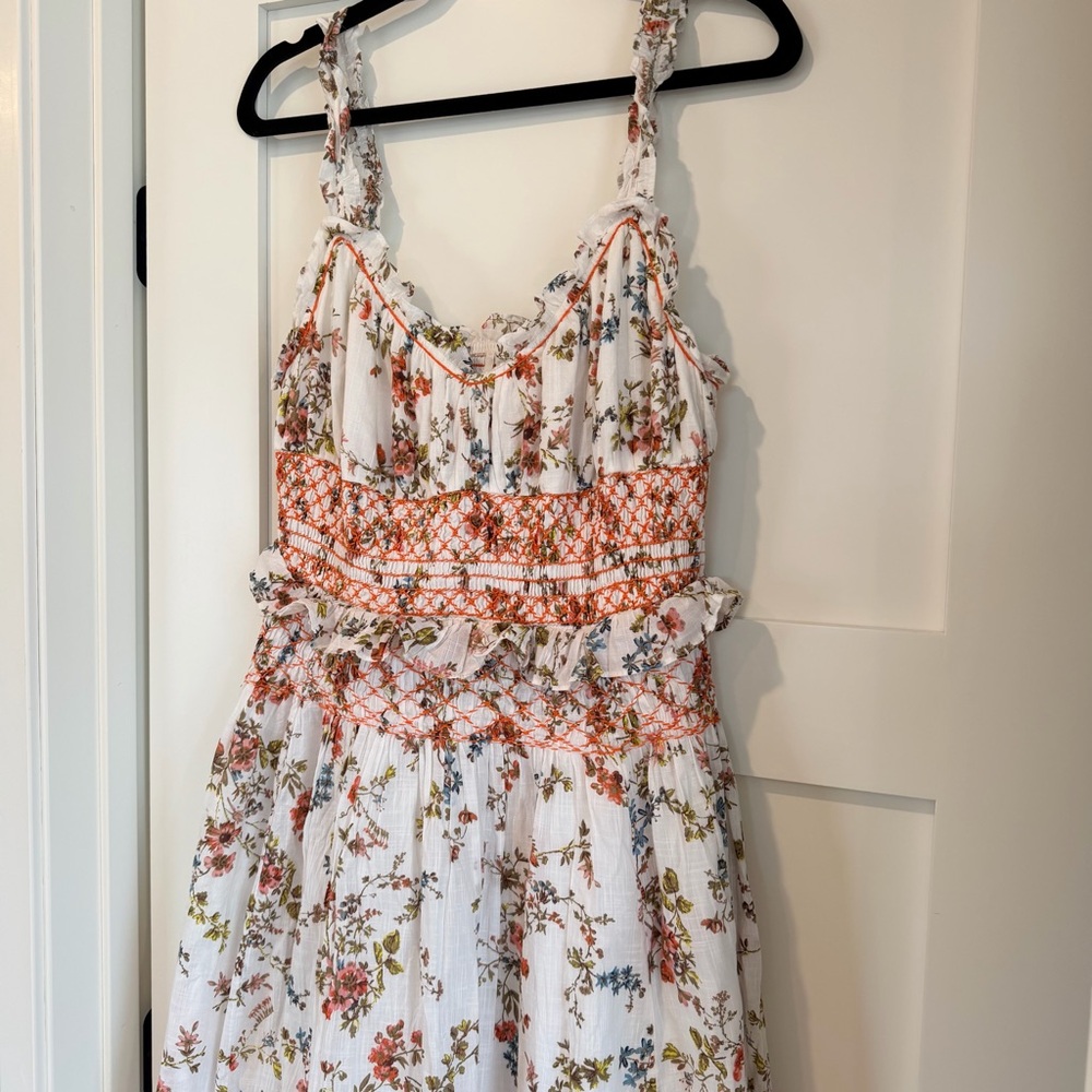 Anthropologie Sleeveless Smocked-Waist Ruffled Midi Dress - Picture 5 of 8